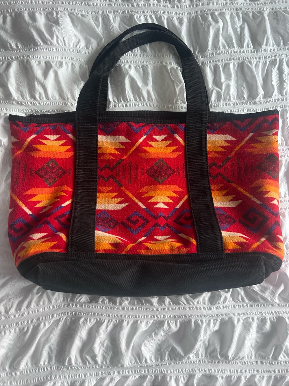 Vintage Pendleton Southwestern-pattern wool tote bag